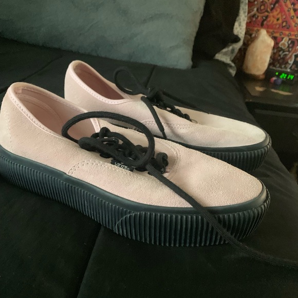 vans platform pink suede